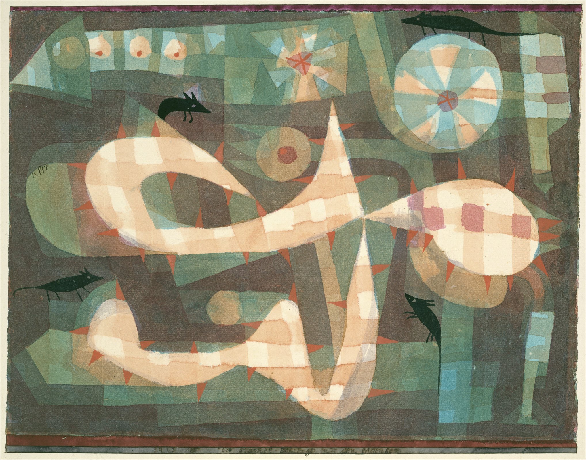 Cuadro de Paul Klee con marco negro ideal para decorar espacios minimalistas en el hogar
