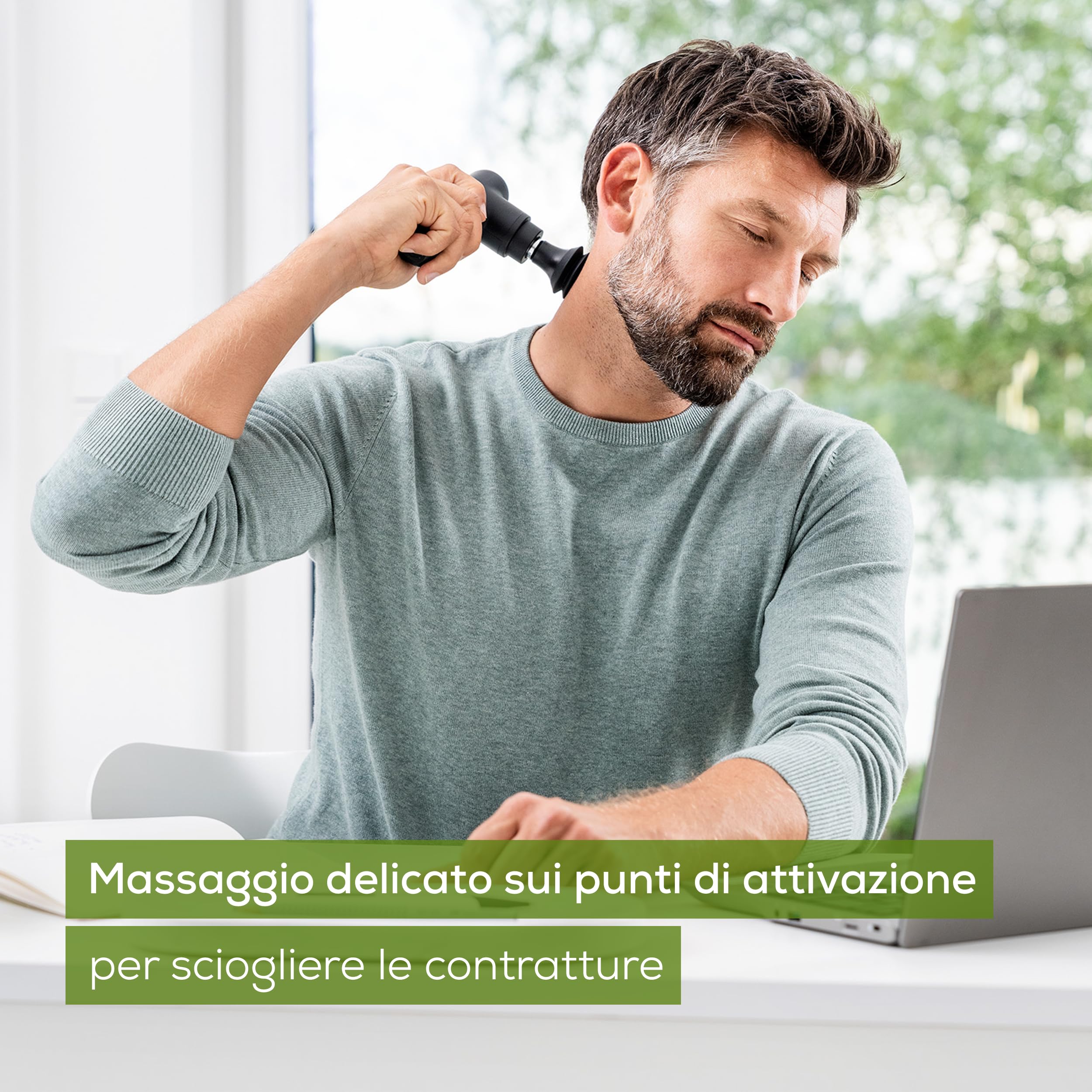 Beurer MG 79 Pistola per Massaggio Sensitive Compatta con 3 Accessori, Massaggio Delicato nelle Zone Sensibili del Corpo, Pratico Massaggiatore Muscolare con 3 Livelli di Intensità e 3 Accessori