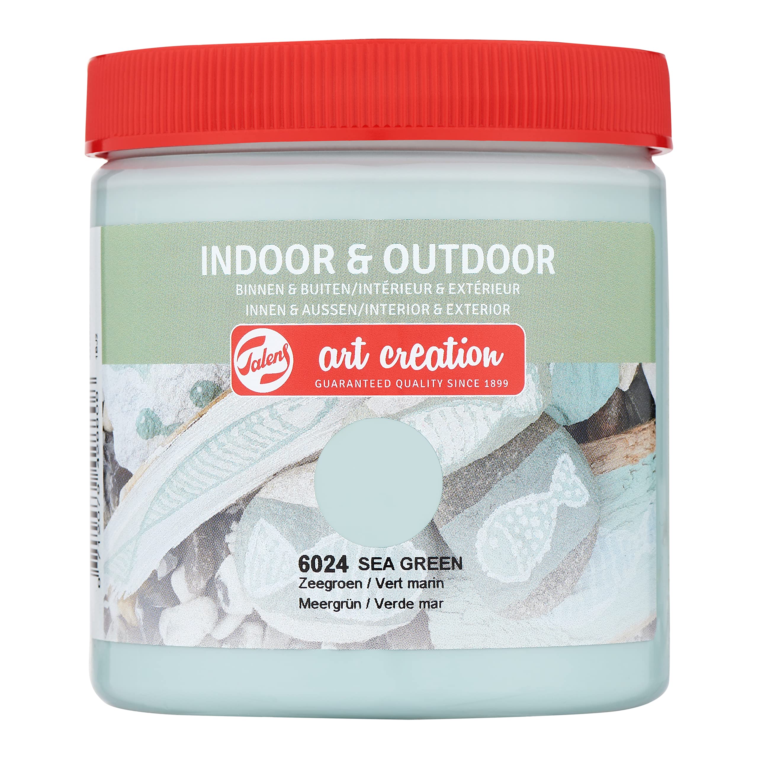 Talens Art Creation Indoor & Outdoor Universal Satin Gloss Paint 250 ml - Sea Green - Versatile for Multiple Surfaces - Quick Drying