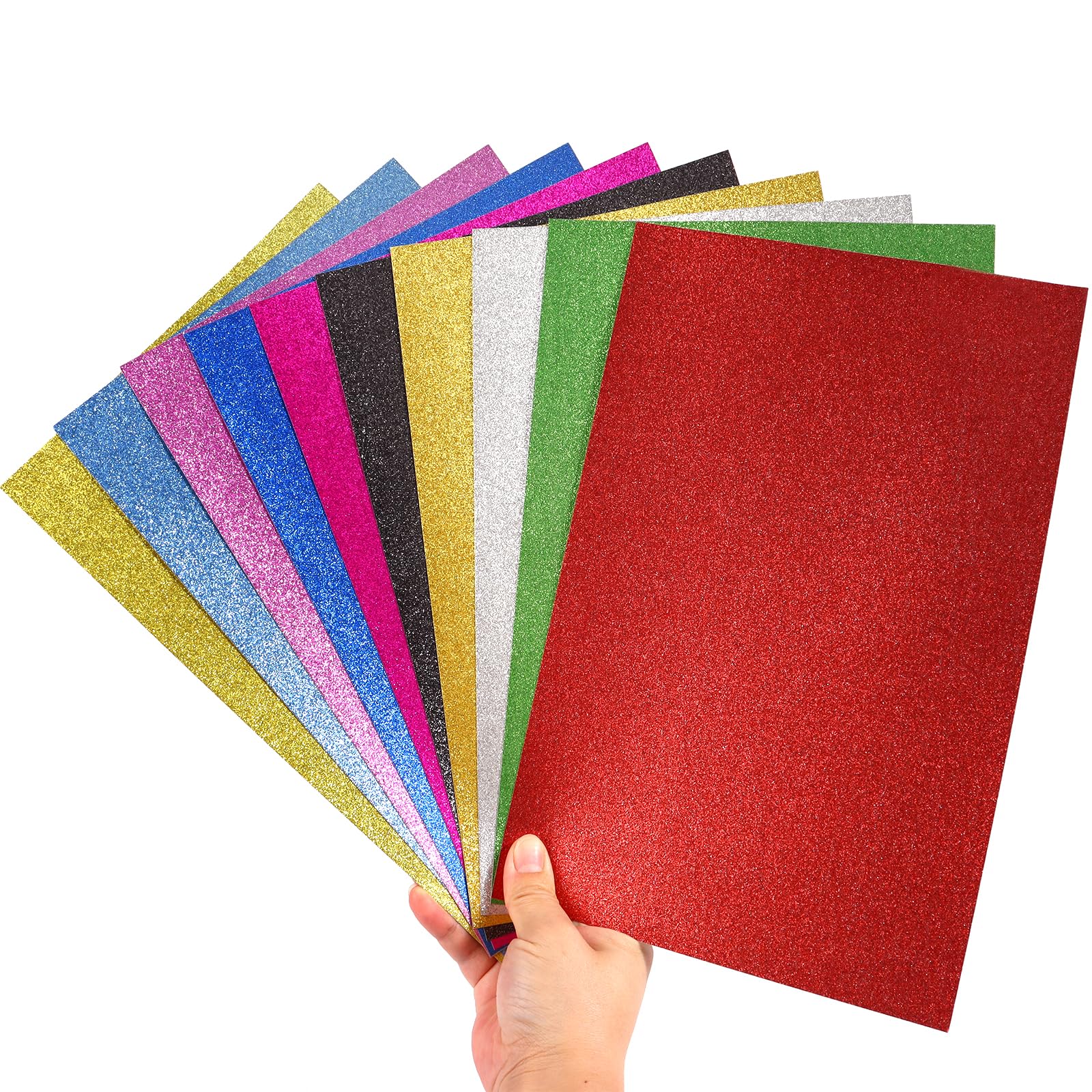 10 Sheets Glitter Decorative Cardstock Paper 30 X 20cm A4 Paper for Card DIY Crafts Card Scrapbook Decoration for New Year Thanksgiving Christmas