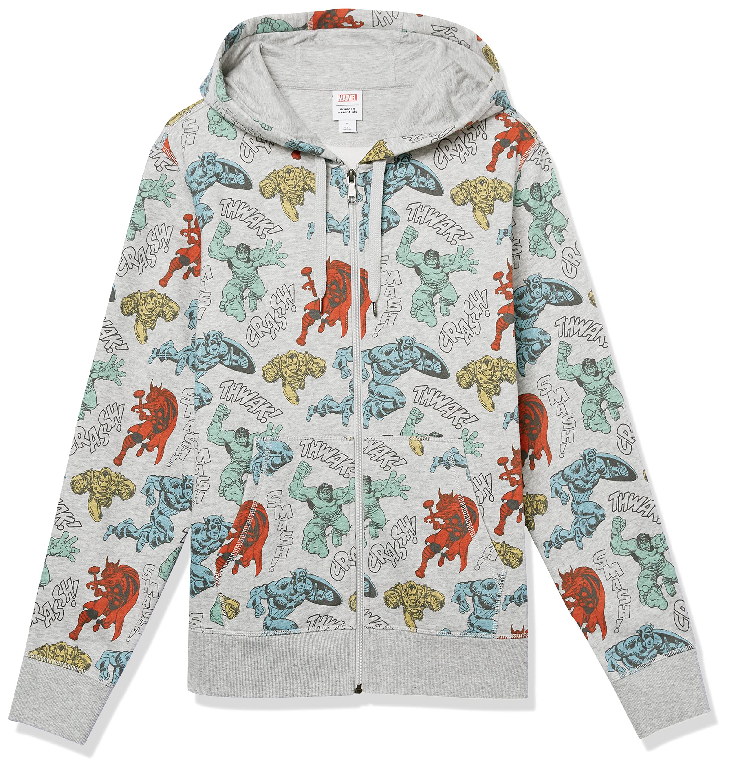 Amazon Essentials Disney | Marvel | Star Wars Felpe con Cappuccio in Pile con Cerniera Intera - Colori Fuori Produzione Uomo