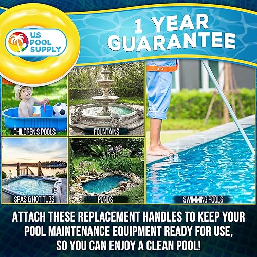 Miniatura 4 de U.S. Pool Supply 2 asas de repuesto para cabezal de aspiradora de piscina de alta calidad, asas de plástico resistentes con clips en V de mariposa y