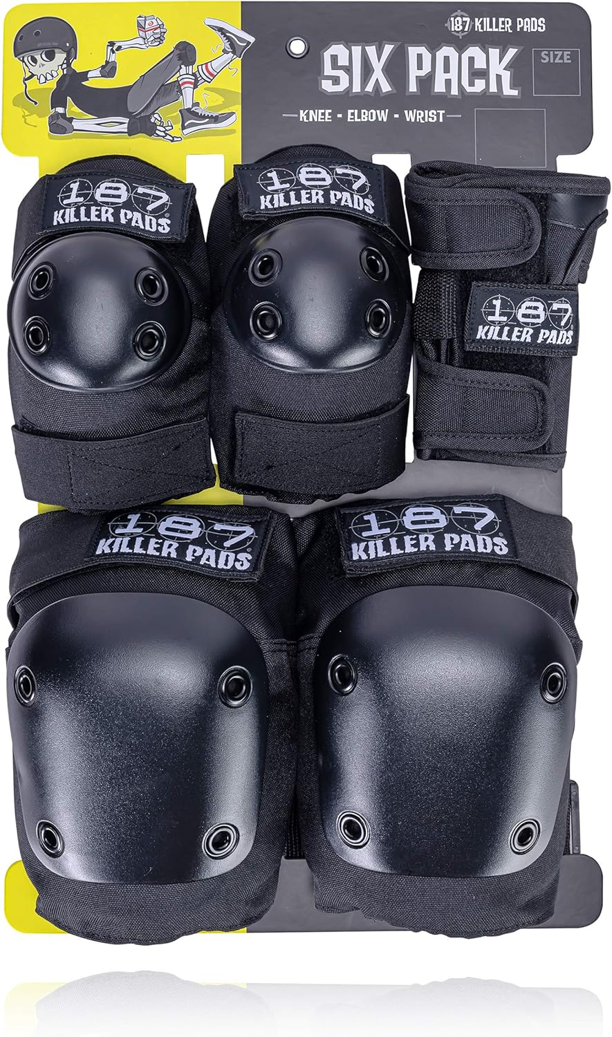 187 Killer Pads Skateboarding Knee Pads, Elbow Pads, and Wrist Guards, Six Pack Pad Set : Sports & Outdoors