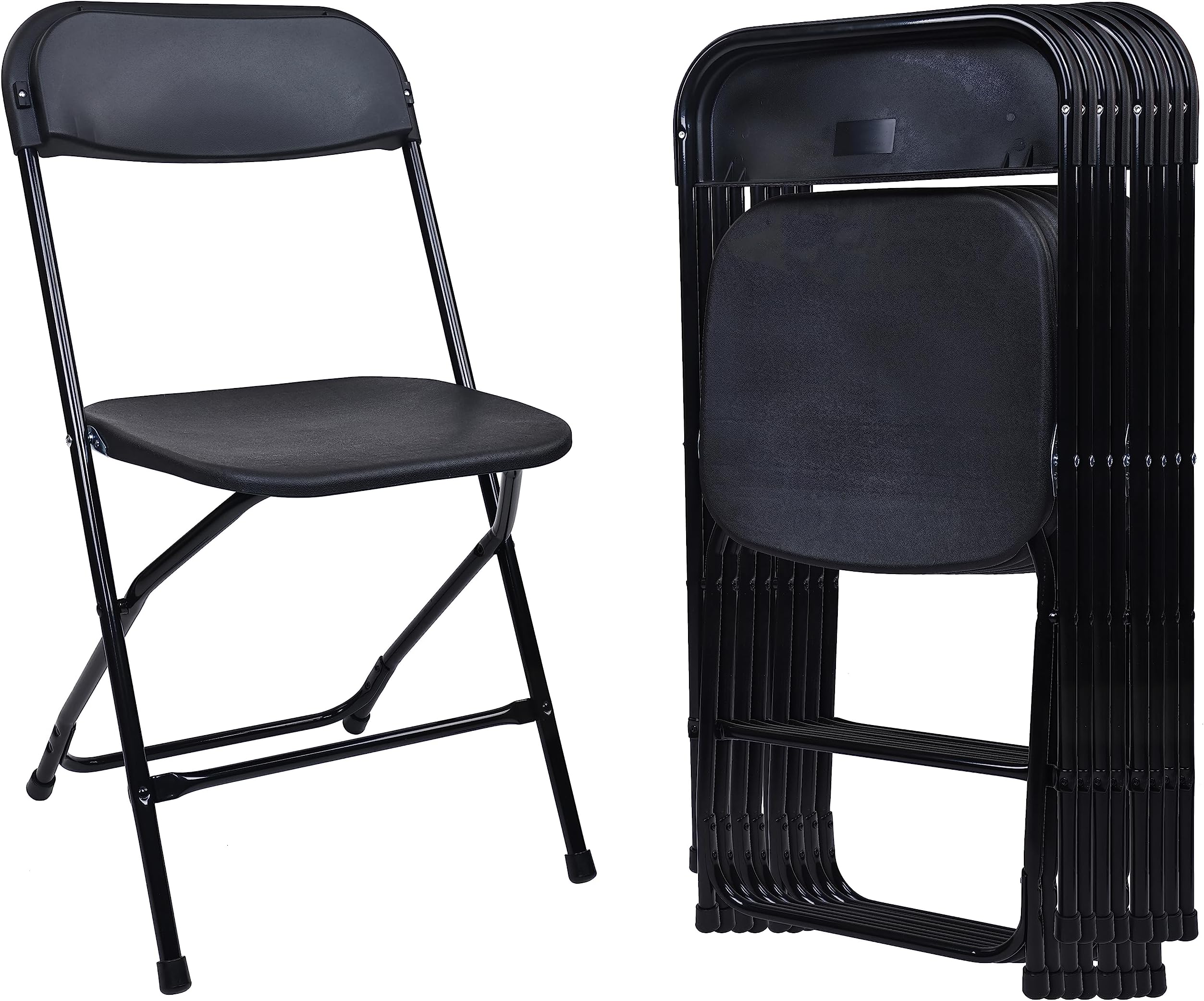 Signature Folding Plastic Chair with 500-Pound Capacity, White, 2-Pack
