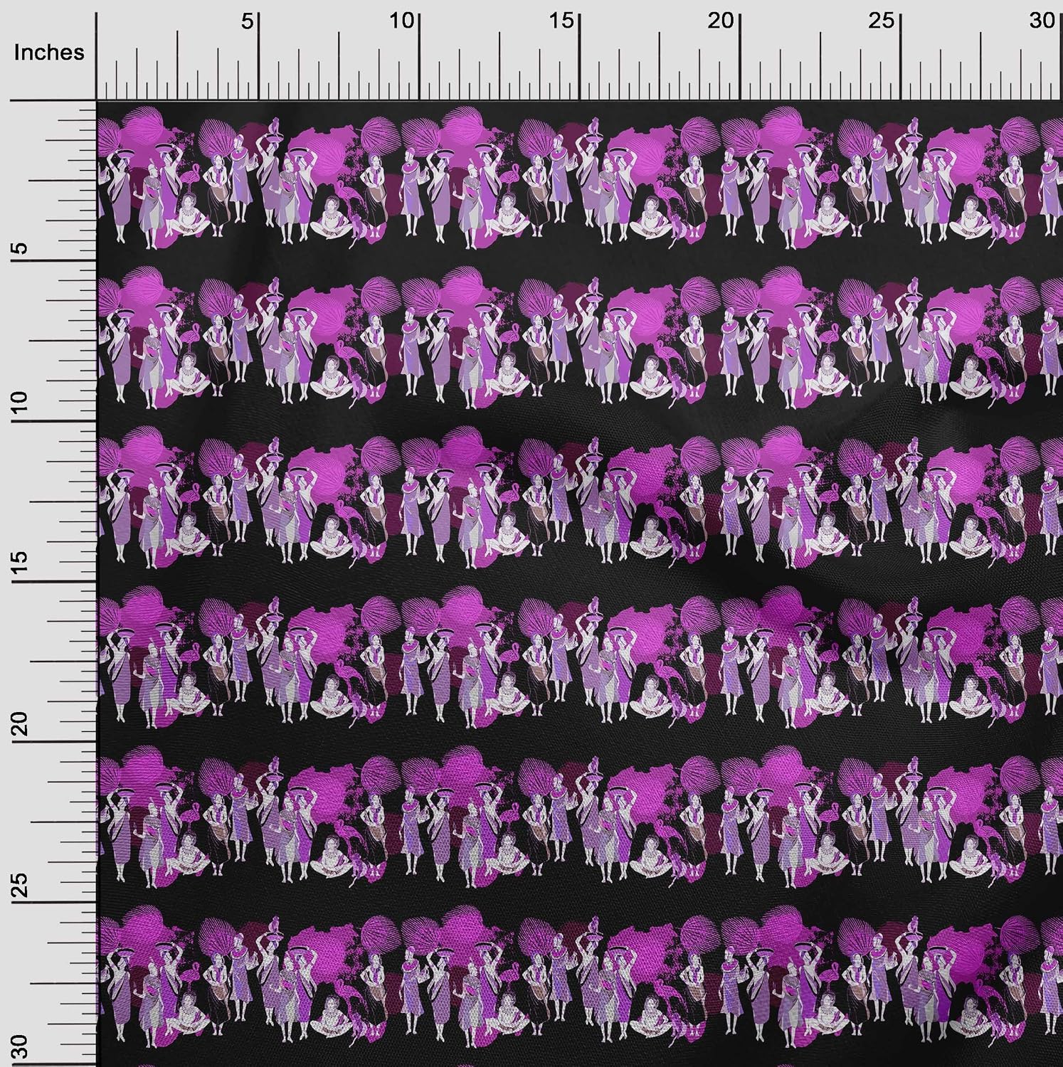 oneOone Viscose Chiffon Fuschia Pink Fabric African Sewing Fabric by The Yard Printed DIY Clothing Sewing Supplies 42 Inch Wide