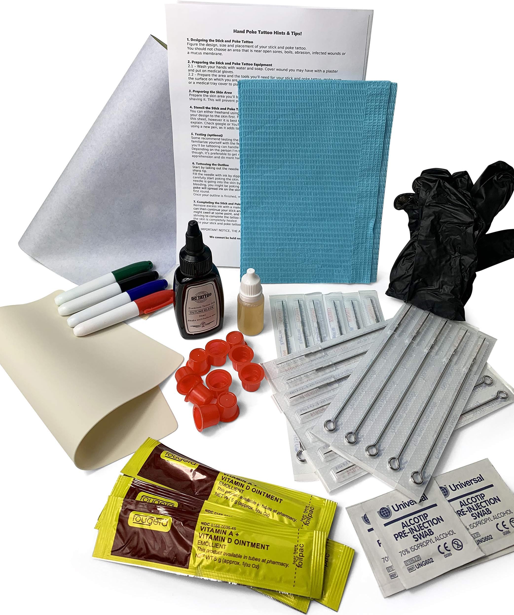 Premium Stick & Poke Hand Tattoo Ultimate Kit - UK (Large)
