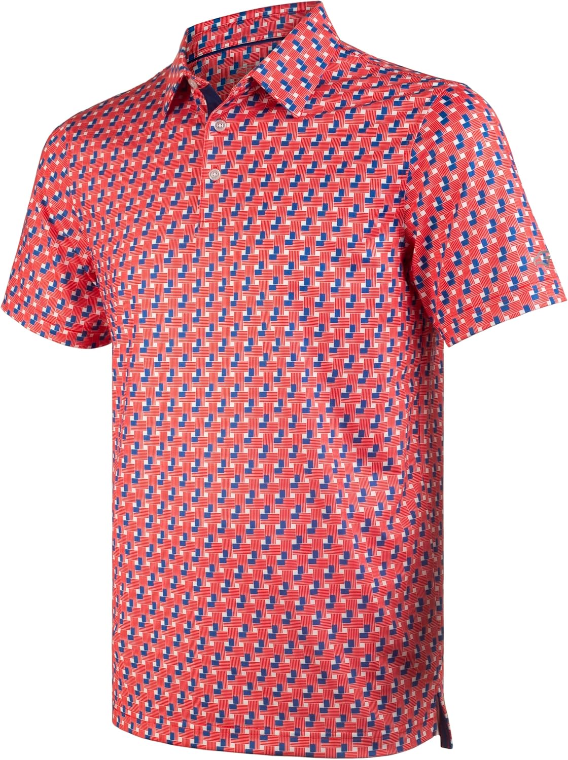 Men's Golf Shirts Short Sleeve Moisture Wicking Dry Fit Print Patterns Collared Performance Polo Golf Shirts for Men