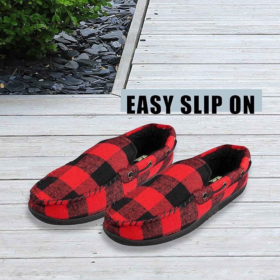 Pantoffeln Herren Winter Dunlop Herren Mokassin-Hausschuhe Mit Memory Foam & Kunstfell-Futter – Supersoft Halbschuhe Für Ultimativen Komfort Herren Hausschuhe Mokassin