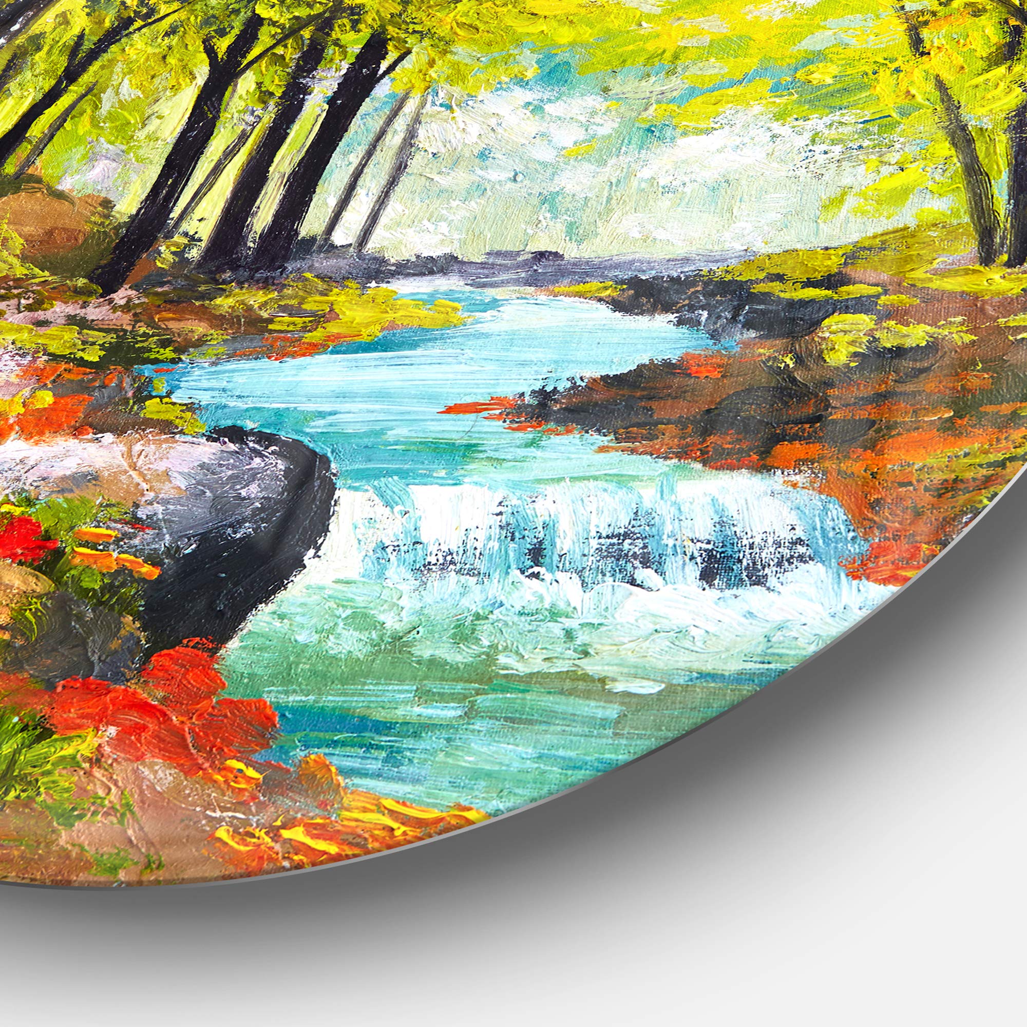 Amazon.com: Designart River in Green Autumn Forest Landscape