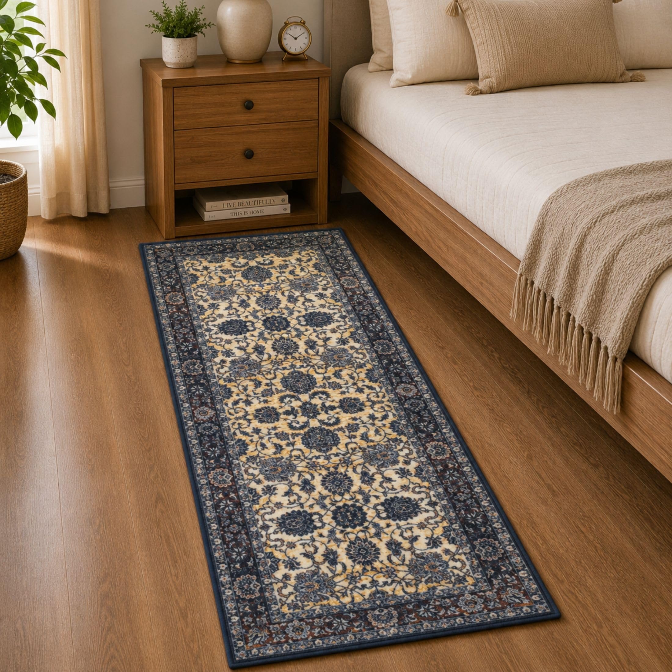 Digital Print Bedside Runer | Microfiber Nylon Digital Print with Anti Skid Runner | Vintage Style, Runner for Bedroom, Dining Room, Hall, Entryway, Guest Room | Heritage 2x6 Feet-image-41