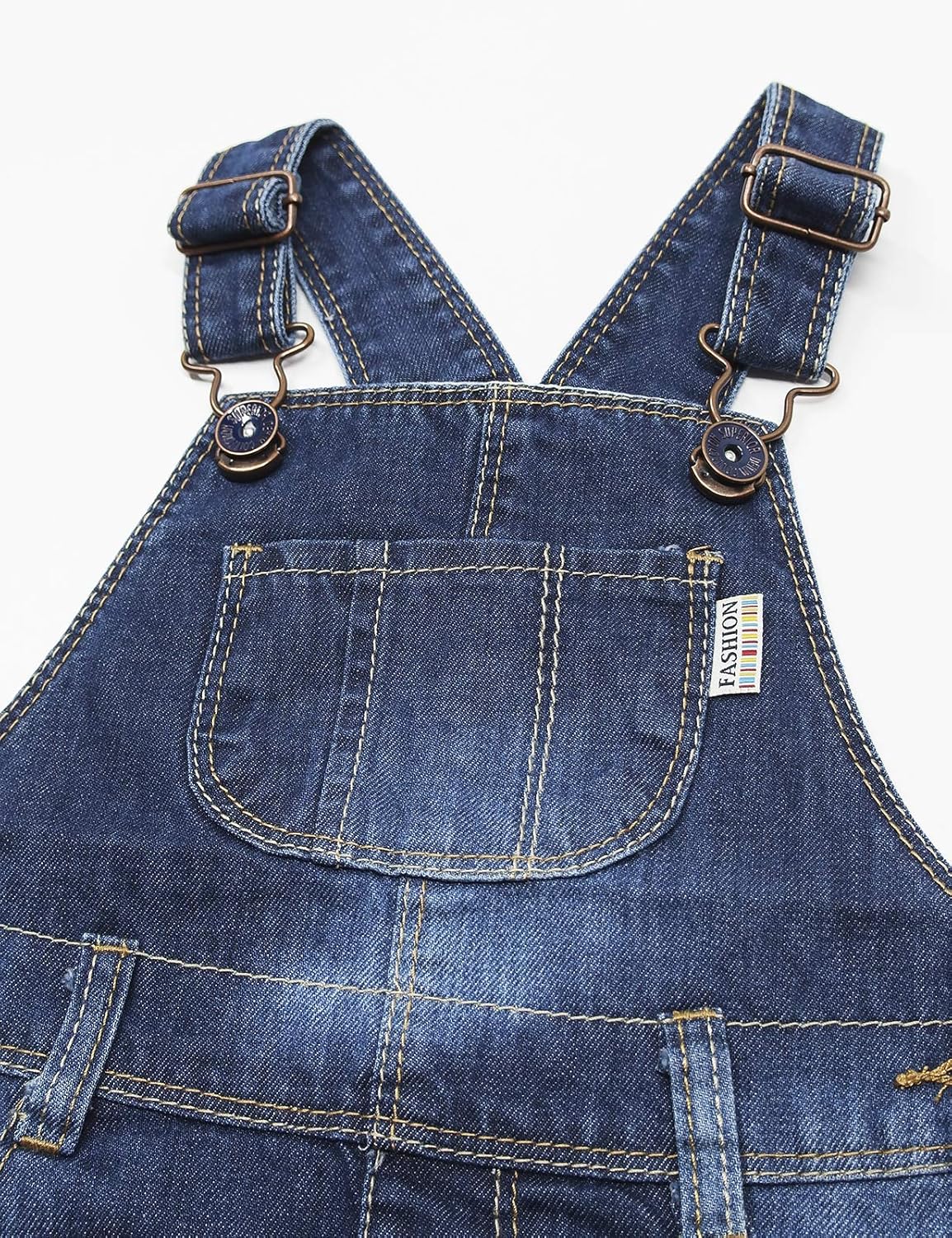 KIDSCOOL SPACE Baby Girls Overalls Jean Dress, Flower Embroidered Double Color Spliced Tulle Skirts - Image 3