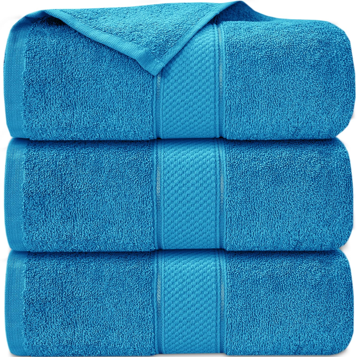 Casabella Pack of 3 Super Jumbo Extra Large Bath Sheet Towels100% Cotton 90cm x 180cm_Aqua