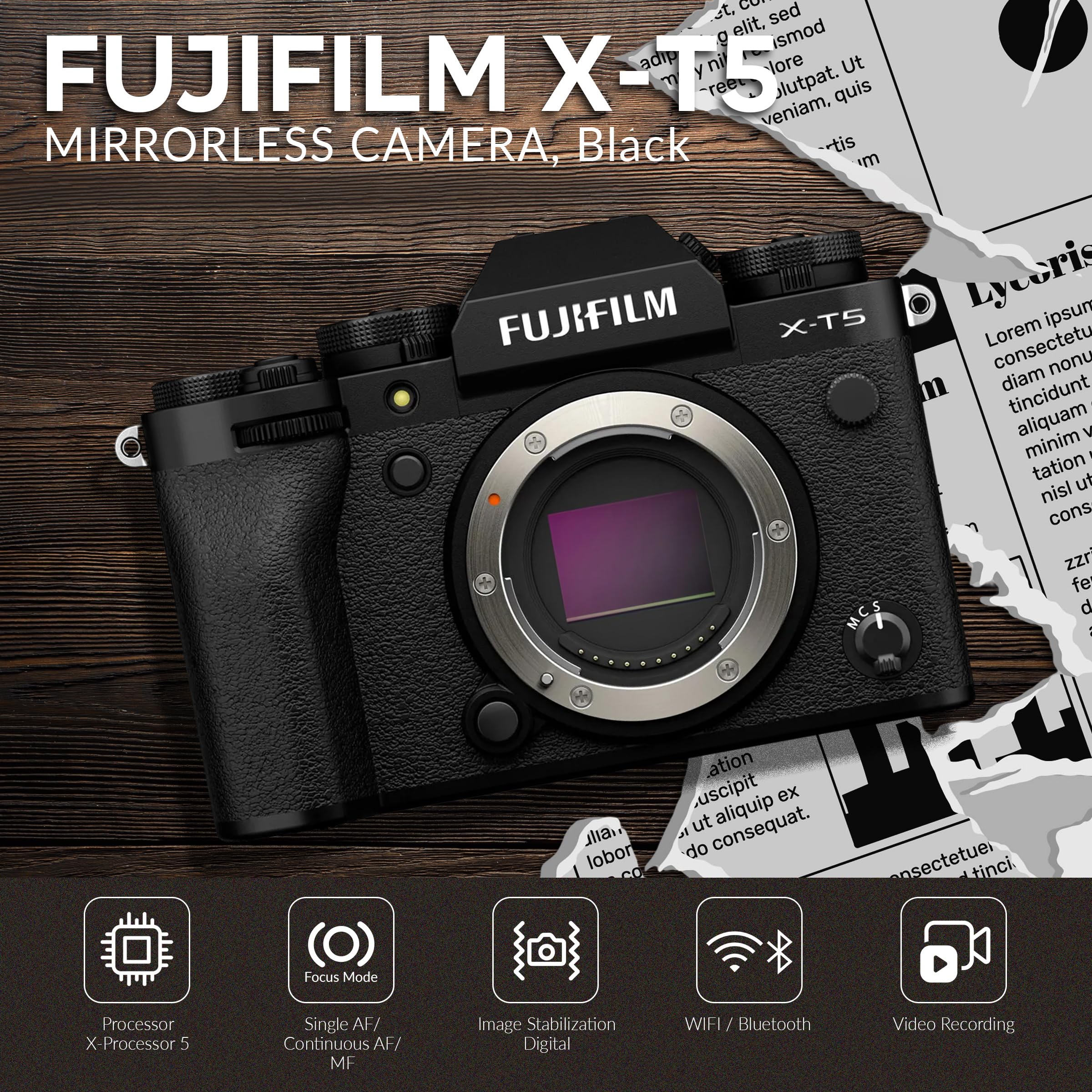 Amazon.com : Fujifilm X-T5 Mirrorless Camera, Silver Bundle with