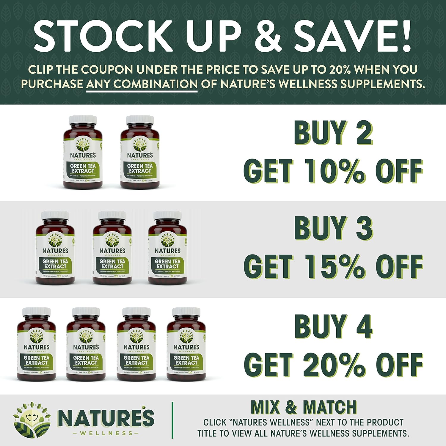 Green Tea Extract 98% Standardized with EGCG | Healthy Weight Support, Metabolism, Energy, Heart Health | Green Tea Capsules are Natural Caffeine Pills with Antioxidant & Free Radical Scavenger 1000mg : Health & Household