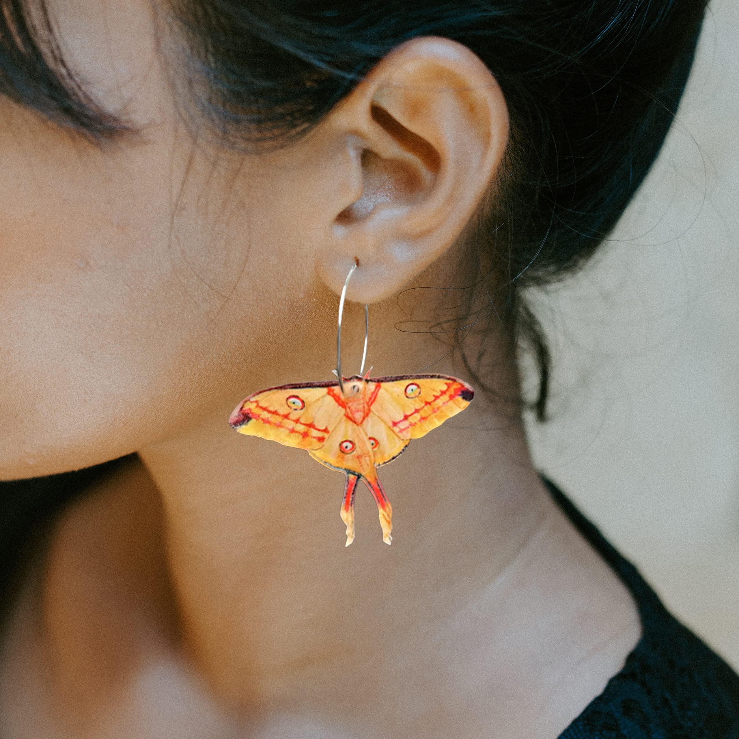 Moth Butterfly Earrings.Punk Insect Drop Earrings Color Acrylic Moth Wing Earrings Statement Black Earrings Party Jewelry for Women
