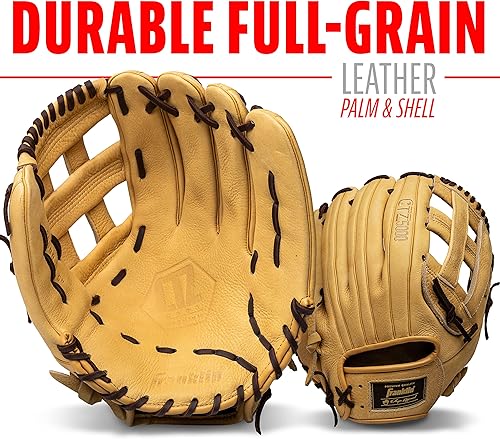 Miniatura 4 de Franklin Sports Guante de béisbol para campo - Guante de béisbol para hombres adultos y jóvenes - Guante de béisbol de cuero de vaca CTZ5000 para
