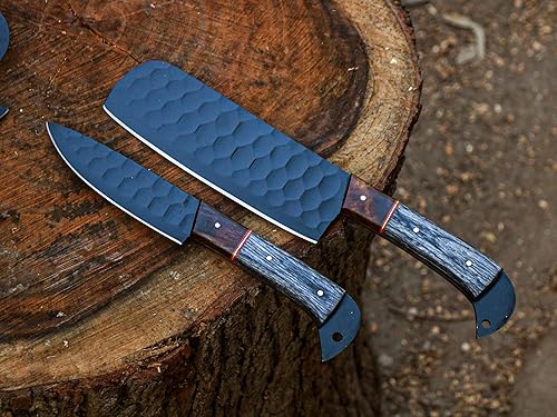 Miniatura 5 de Hecho a mano, hecho a mano, cuchillos de cocina profesionales - 5 piezas, juego de cuchillos de cocina de chef - Cuchillo con una bolsa de cuero -