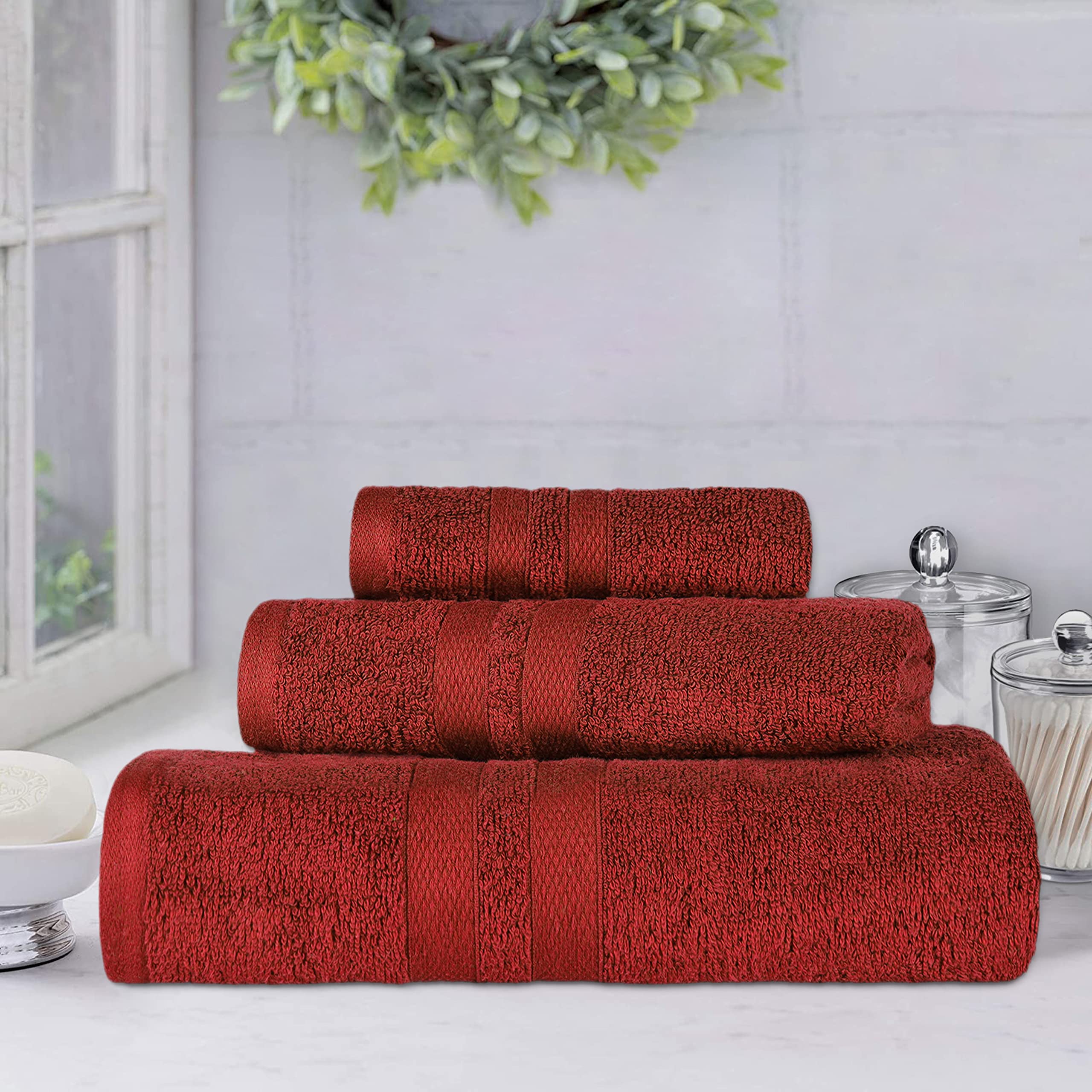 Superior, Cotone, Marrone, Set di 3 Asciugamani