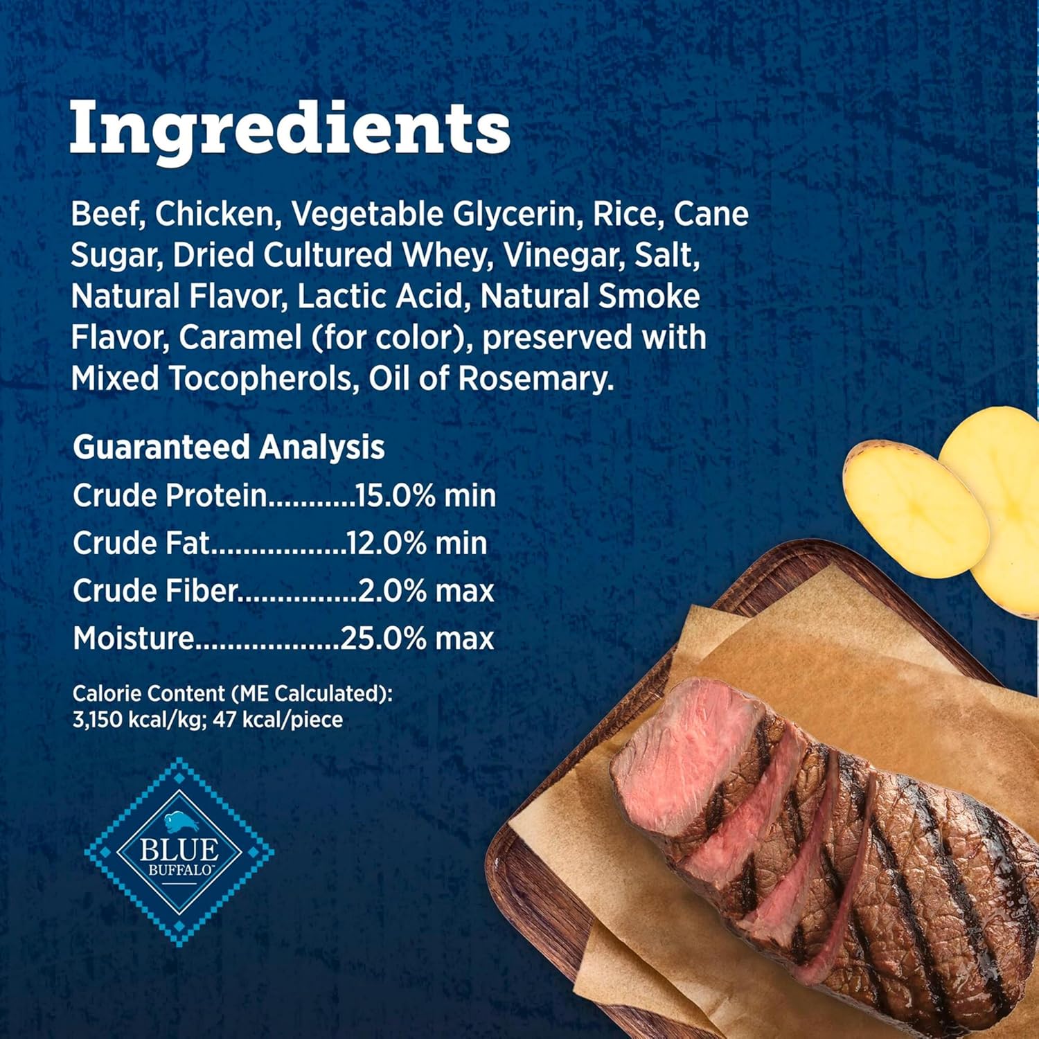 Blue Buffalo True Chews Premium Jerky Cuts Dog Treats, Made in The USA with Natural Ingredients, Beef, 30-oz Bag