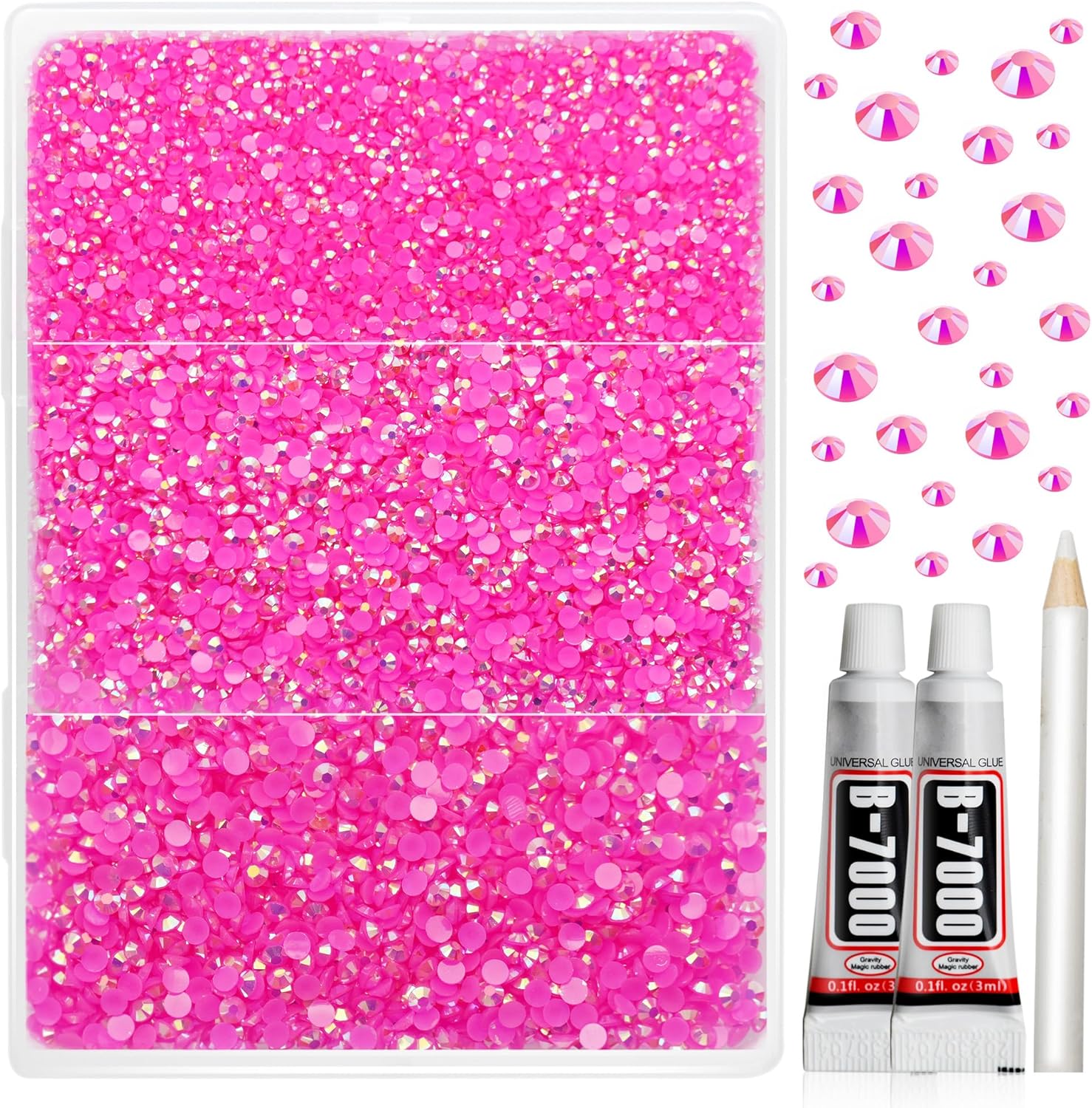 Amazon.com: Firciesy 18000Pcs Hot Pink Rhinestones for Crafts with ...