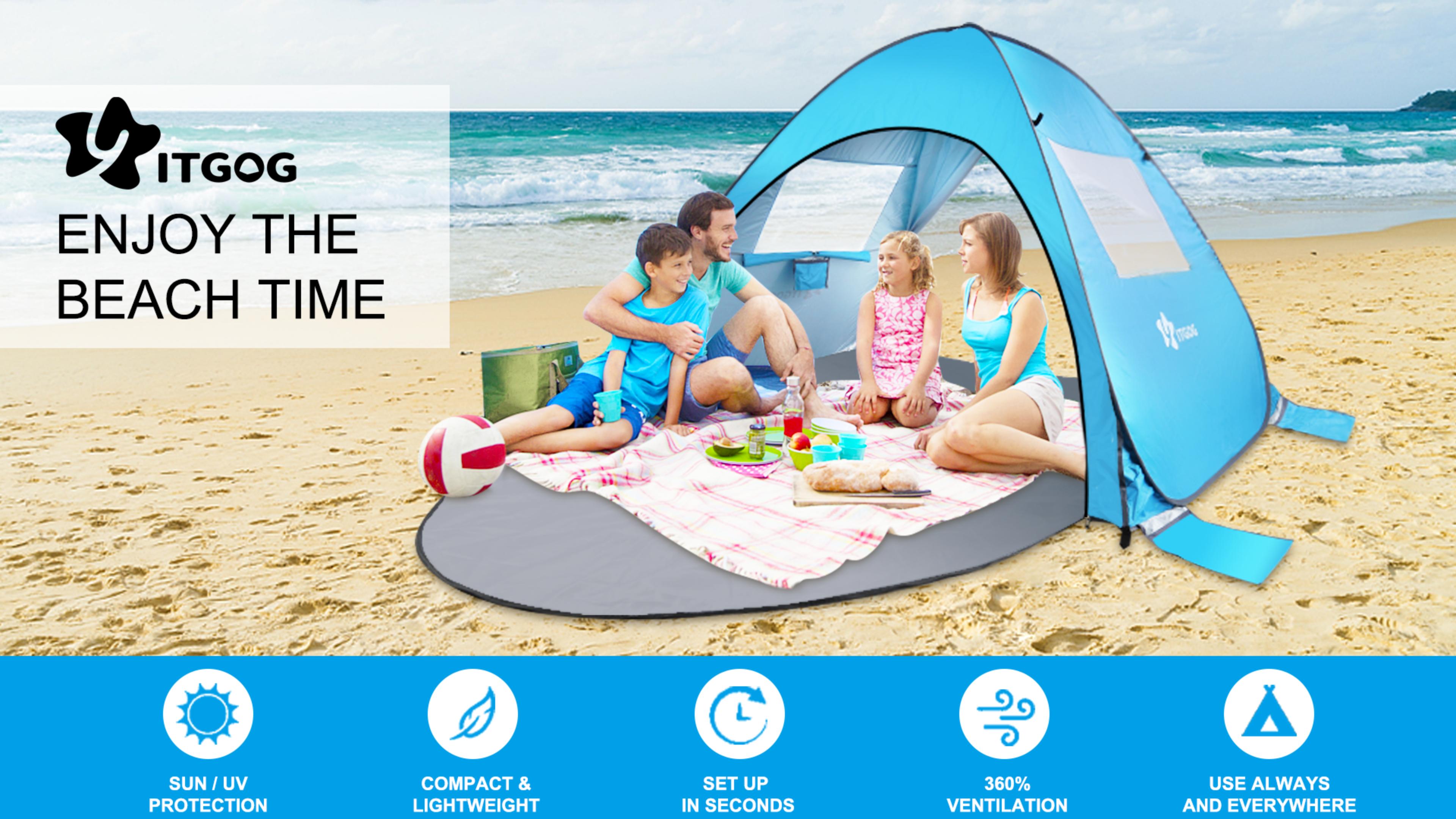 Watch How to fold up YITGOG pop up beach tent on Amazon Live