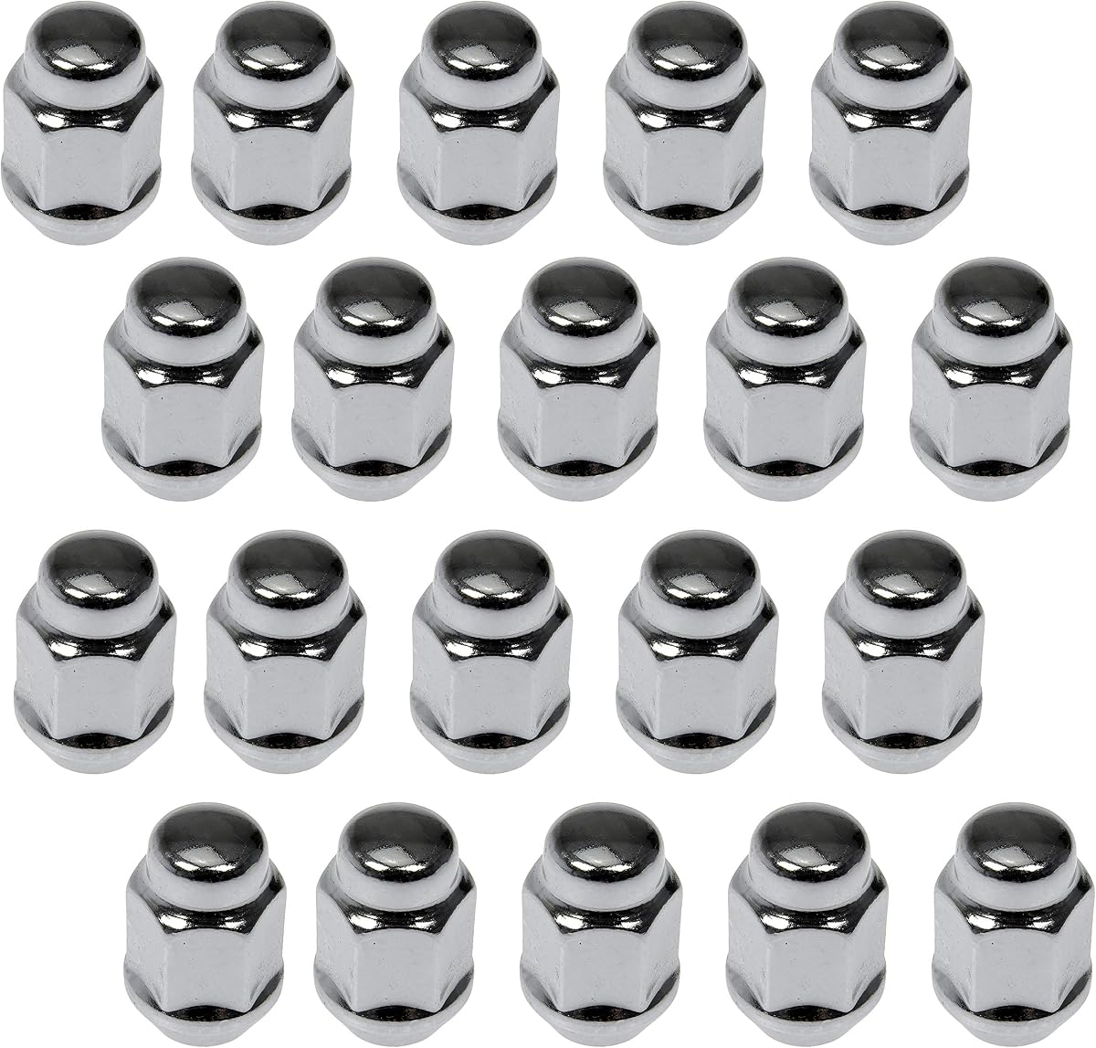 Dorman 711-265 Wheel Nut Chrome Acorn Bulge Seat 1/2-20 | Fits Select Models, 20 Pack
