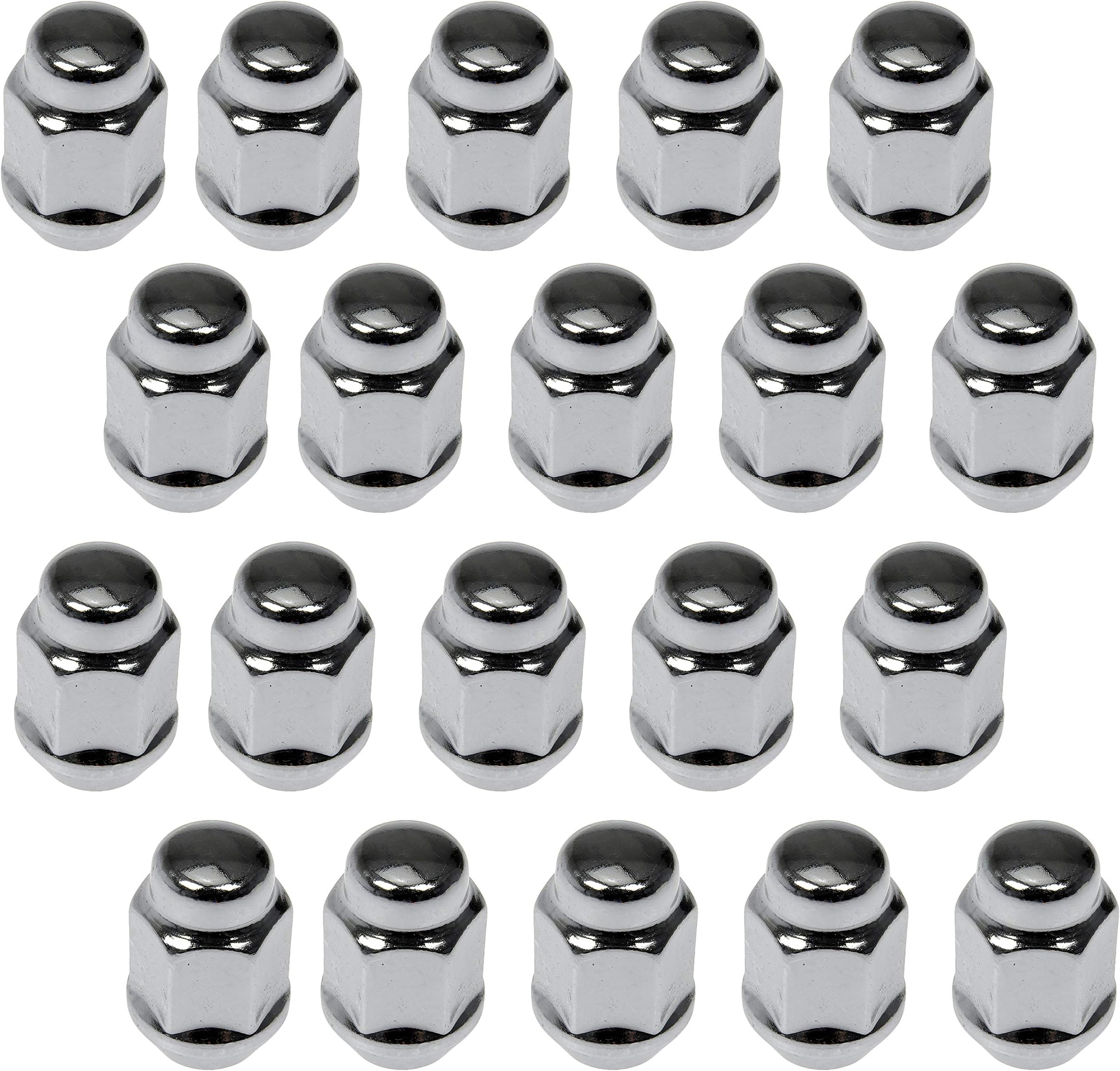 Dorman 711-265 Wheel Nut Chrome Acorn Bulge Seat 1/2-20 Compatible with Select Models, 20 Pack