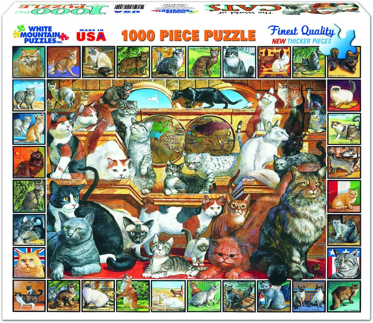 White Mountain Puzzles World of Cats - 1000Piece Jigsaw Puzzle