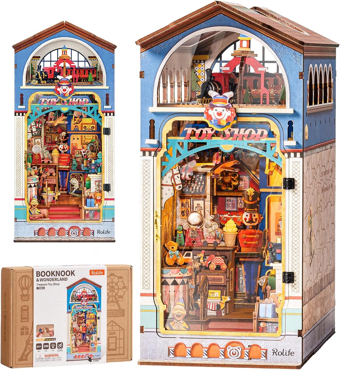Rolife Book Nook Kit Vintage Toy Shop with Openable Display Window