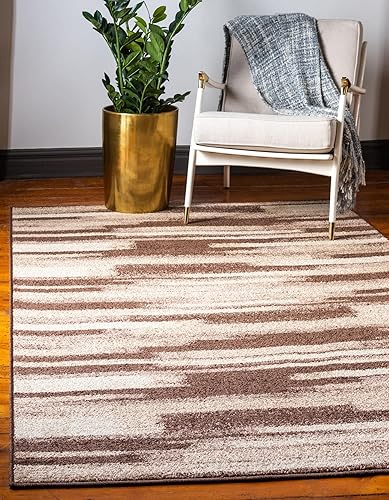 Rugs.com Equinox Collection - Alfombra baja marrón de 2 x 3 pies perfecta para entradas, cocinas, rincones de desayuno, piezas de acento