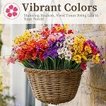 24 Bundles Artificial Flowers for Outdoors/Indoors, Fake Flowers Plants for Indoor Outside Garden Porch Window Box Home Wedding Farmhouse(8 Color)