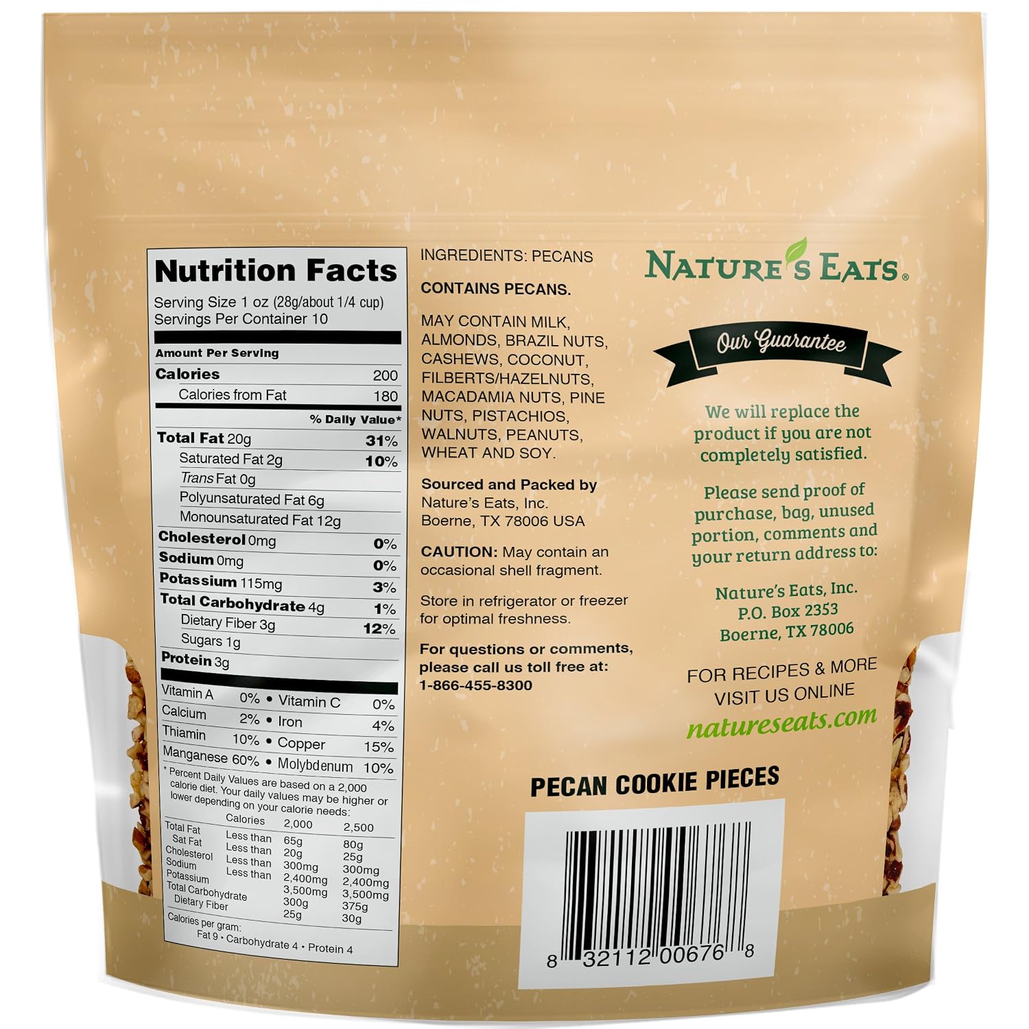 Nature's Eats Pecan Cookie Pieces, 10 Ounce image 2