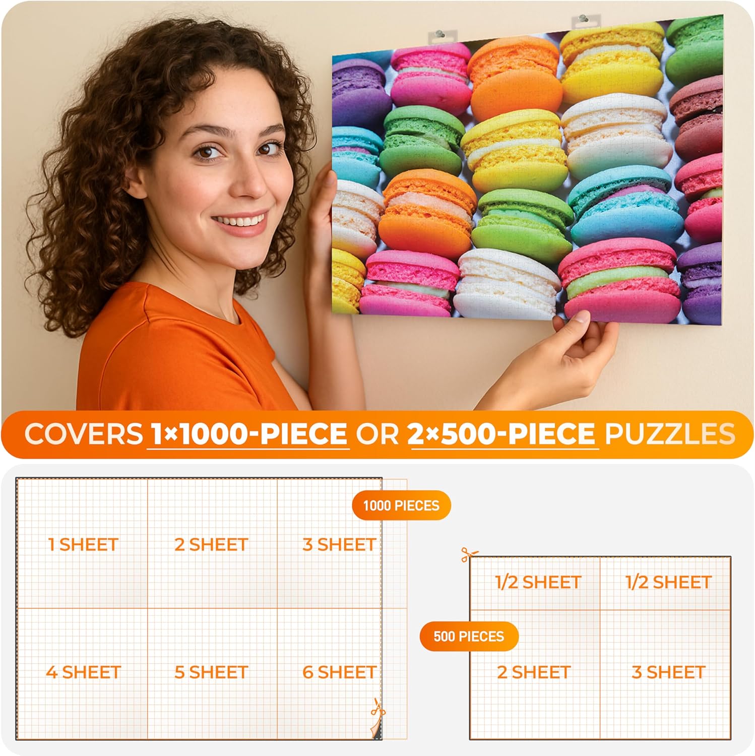 Newverest Gift Bundle of 2: 6-Pack Puzzle Glue Sheets & Roll Up Puzzle Mat 1000 pcs