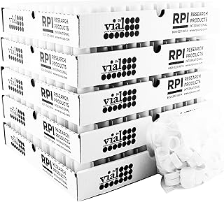 High Density Polyethylene Vials, 20ml Capacity, 22mm Poly Lined Plastic Screw Caps, White, 500 per Case