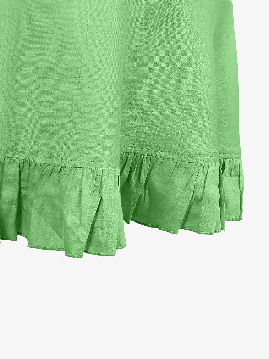 Ruffle Tablecloth Kitchen Dining Tabletop Cover Decoration Cotton Solid Table Cover Round, Mint Green-54 Inches Diameter