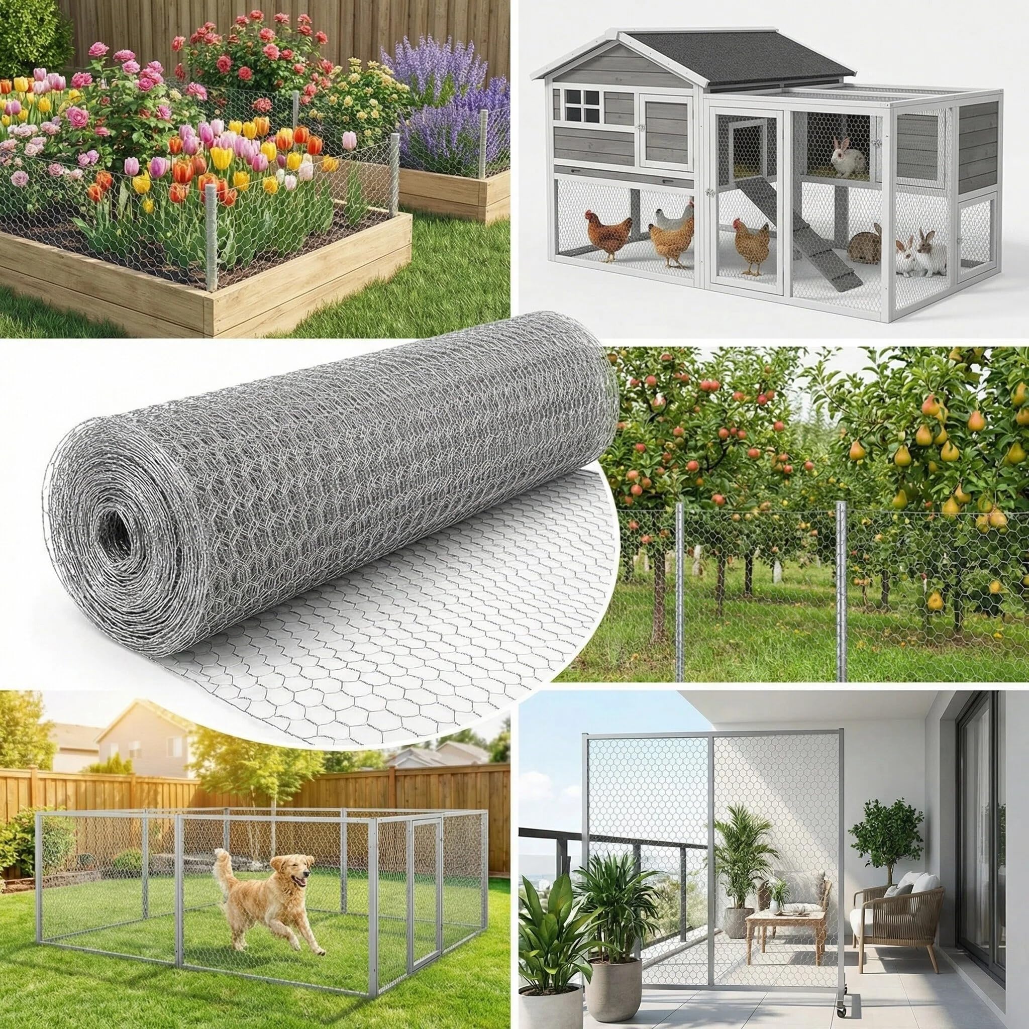 Malla Metálica Hexagonal Galvanizada 12.7mm |Rollo 40cm Alto x 8m Largo | Alambre de Acero para Malla Gallinero y Vallas Metálicas | Plata Súper Resistente