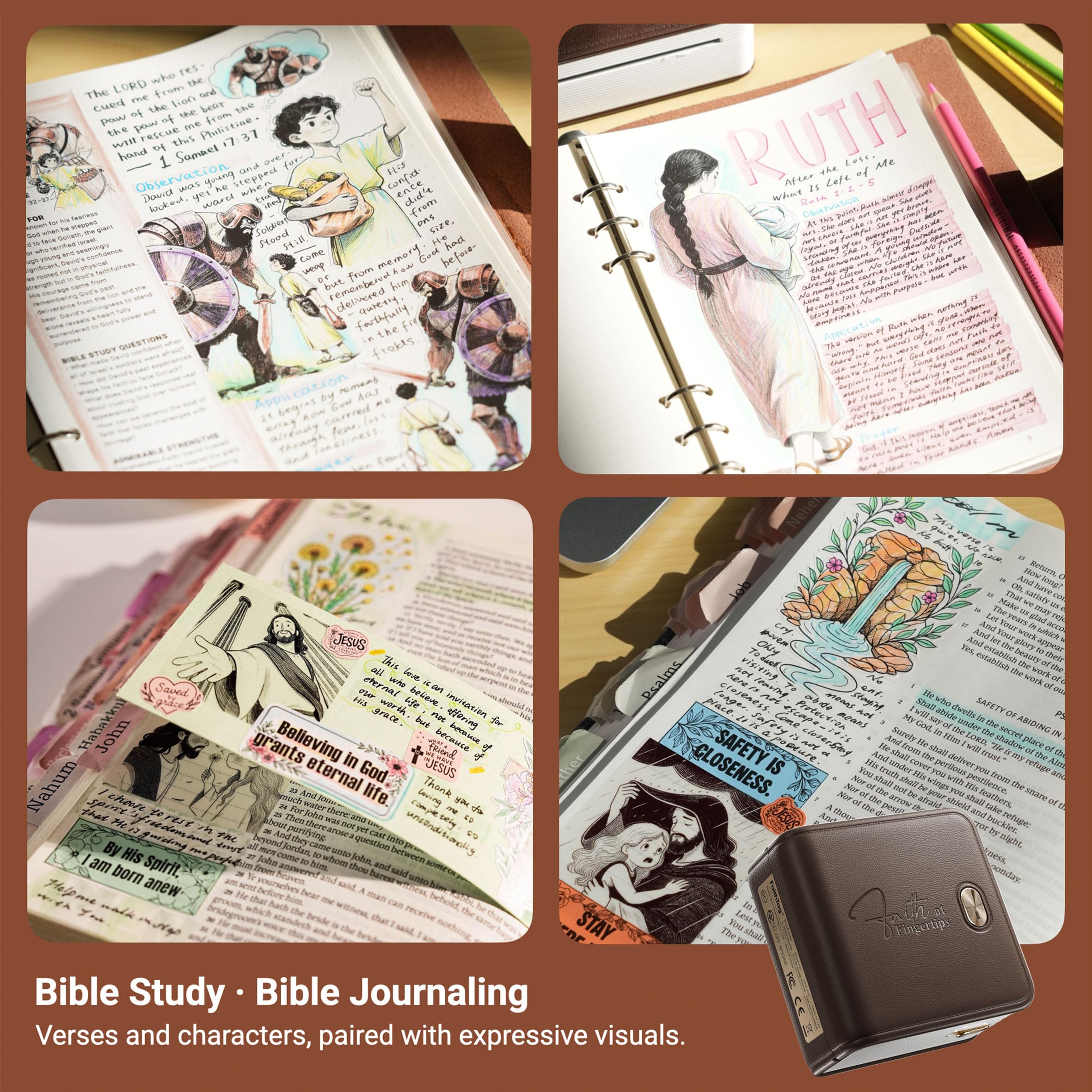 Kit de suministros de estudio con pestañas adhesivas para versículos de la Biblia, F21, regalos religiosos para mujeres cristianas, hombres, adolescentes, niños, diario de estudio