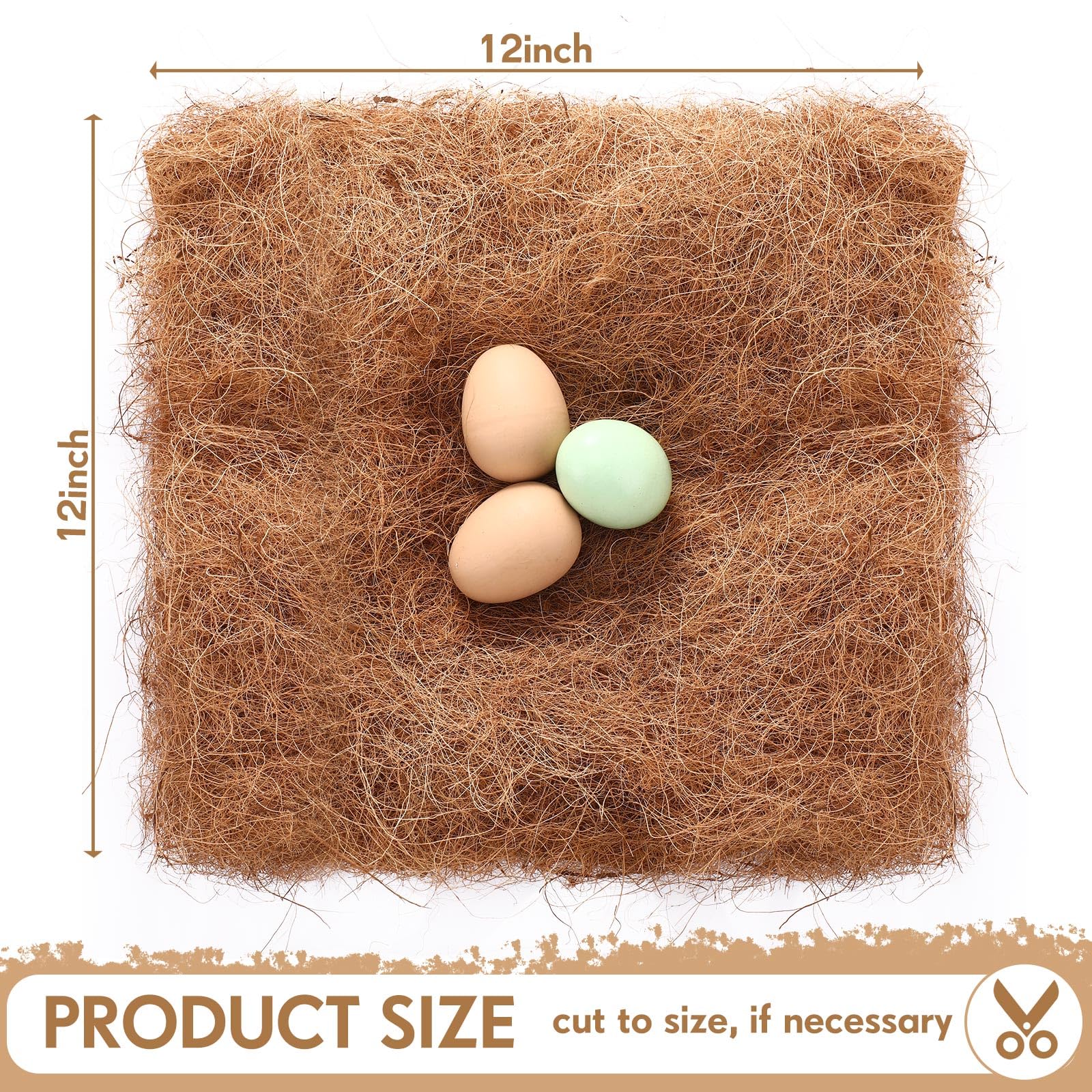 Yerliker Paquete de 12 almohadillas naturales para anidar pollos, para gallinas, para gallineros, para la mayoría de cajas de anidación
