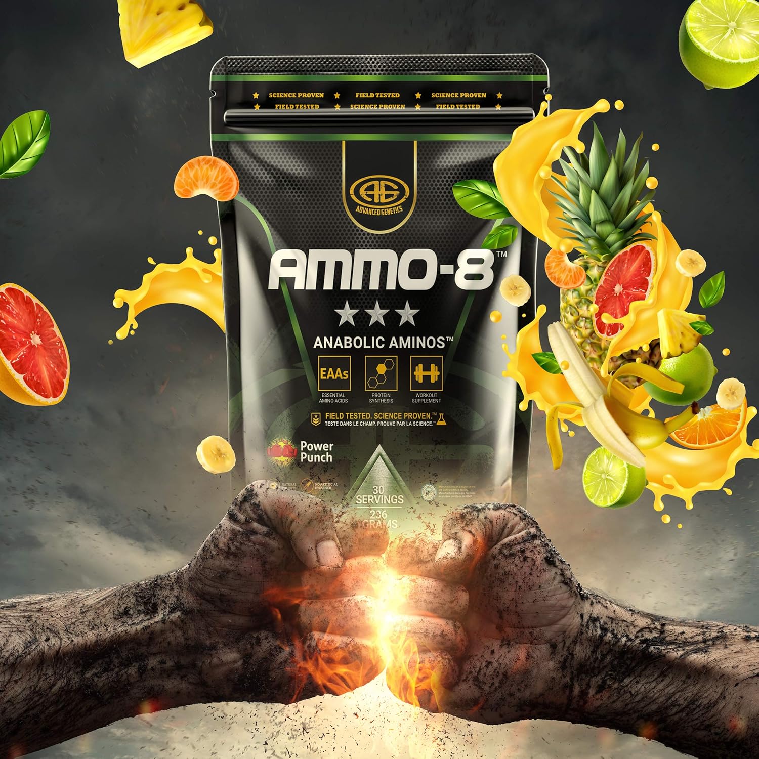 Ammo-8 Essential Amino Acids – Power Punch Flavor (30 Servings)