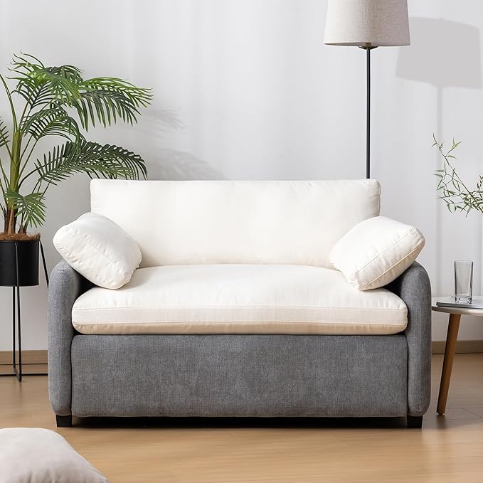 Sillón Tela Chenille Gris Asiento Ancho y Profundo miniatura 3