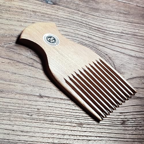 Miniatura 4 de Plai Na Peine afro de madera para cabello y barba, para mujeres y hombres, púa afro de madera para cabello negro natural, sin enganches, sin