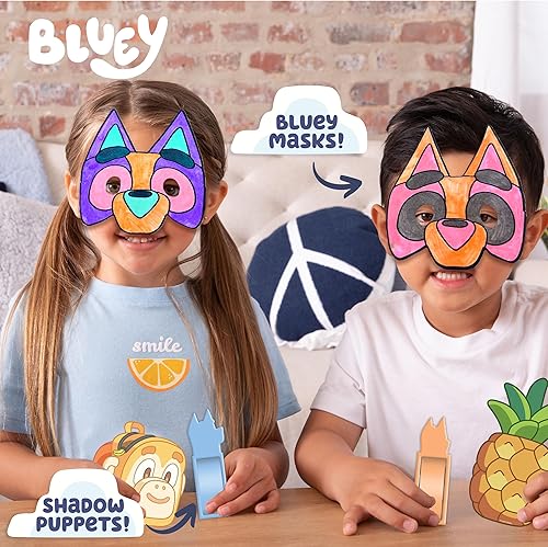 Miniatura 3 de Funda Bluey Imagination, 15 juegos y actividades, juego Bluey apto para viajes con marcadores, crayones, globos, marionetas y juegos para niños de 3