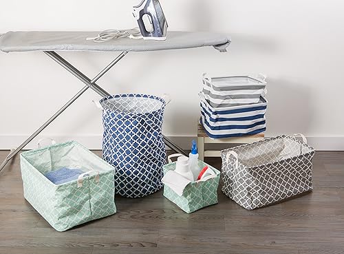 Miniatura 7 de DII Laundy Collection, cubo plegable recubierto de polietileno, celosía gris, cesta para la ropa sucia