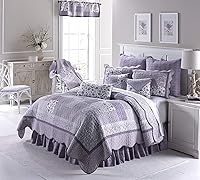 Vista 3 de Donna Sharp Juego de ropa de cama King – 3 piezas – Juego de edredón contemporáneo de algodón rosa lavanda con edredón King y dos fundas de almohada