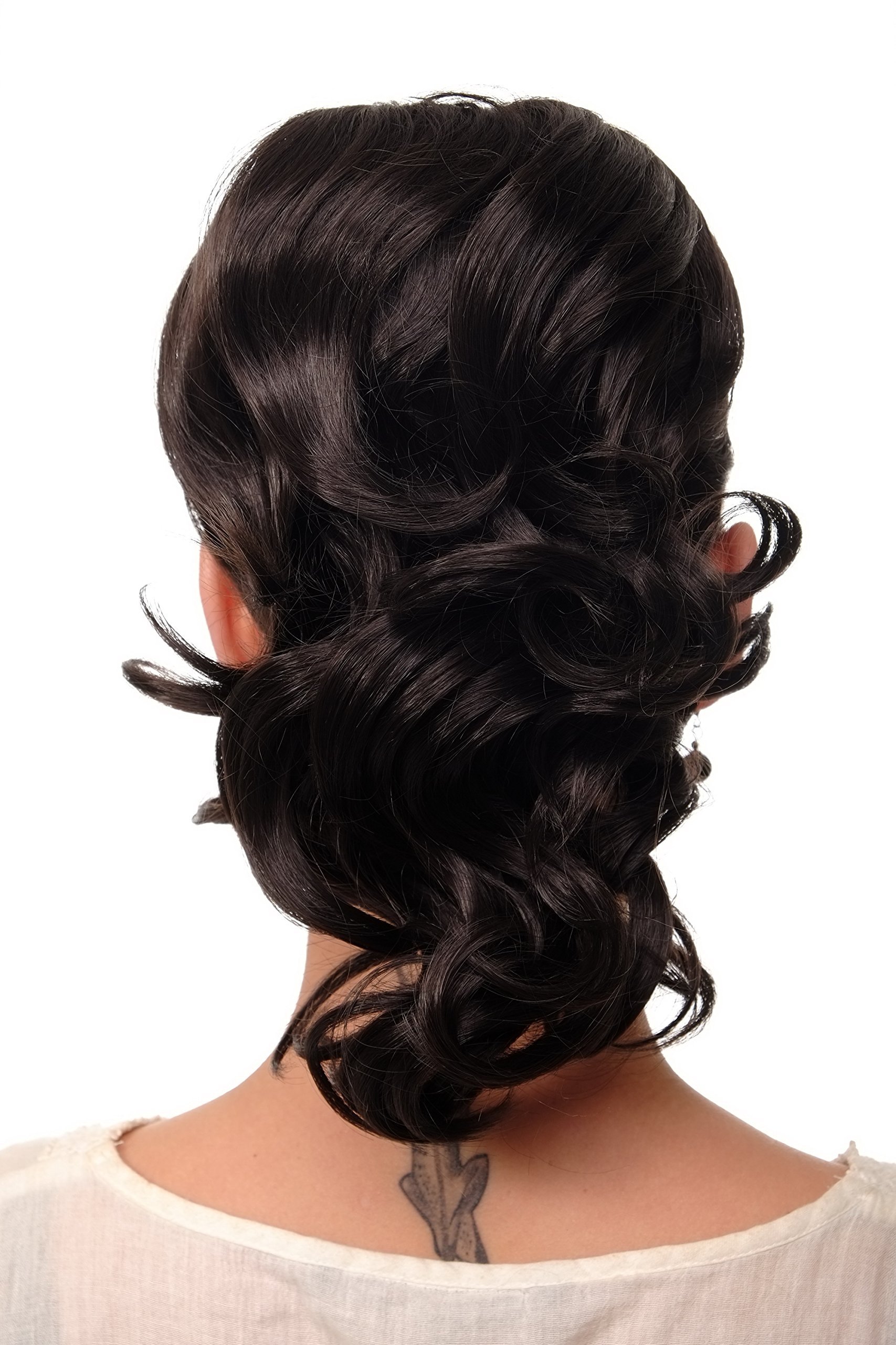 WIG ME UP - JL-3023-4 Hairpiece ponytail with comb and elastic draw string short wavy voluminous dark brown 14inch - Image 2