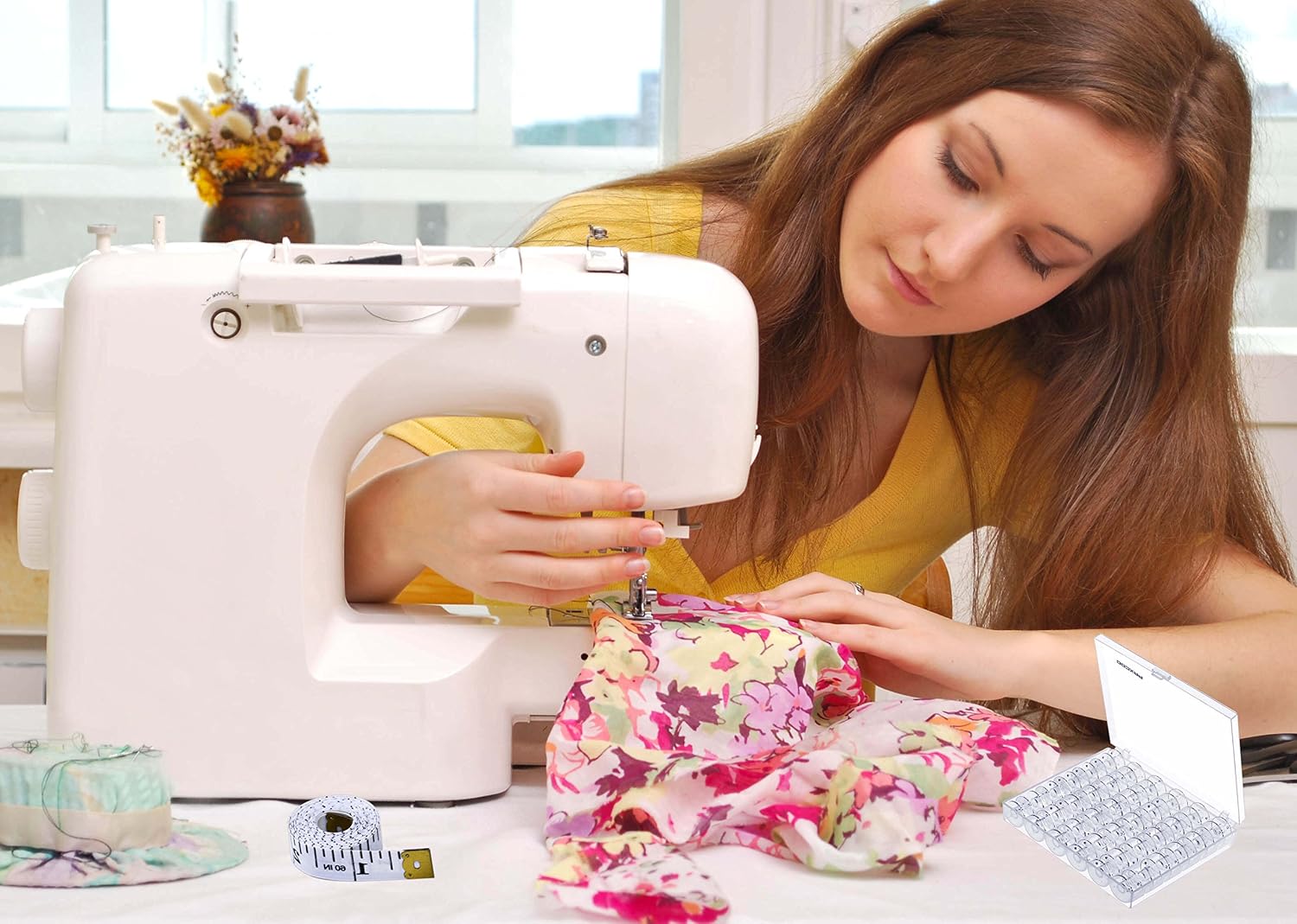 PAXCOO 72 Pcs Sewing Machine Bobbins with Case for Brother Singer Janome