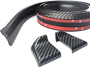 Car Rear Spoiler Trunk Spoiler Lip Kit Universal 4.9FT / 150cm Length Exterior Rear Strip Splitter Spoiler Side Skirt Rubber Carbon Fiber Black