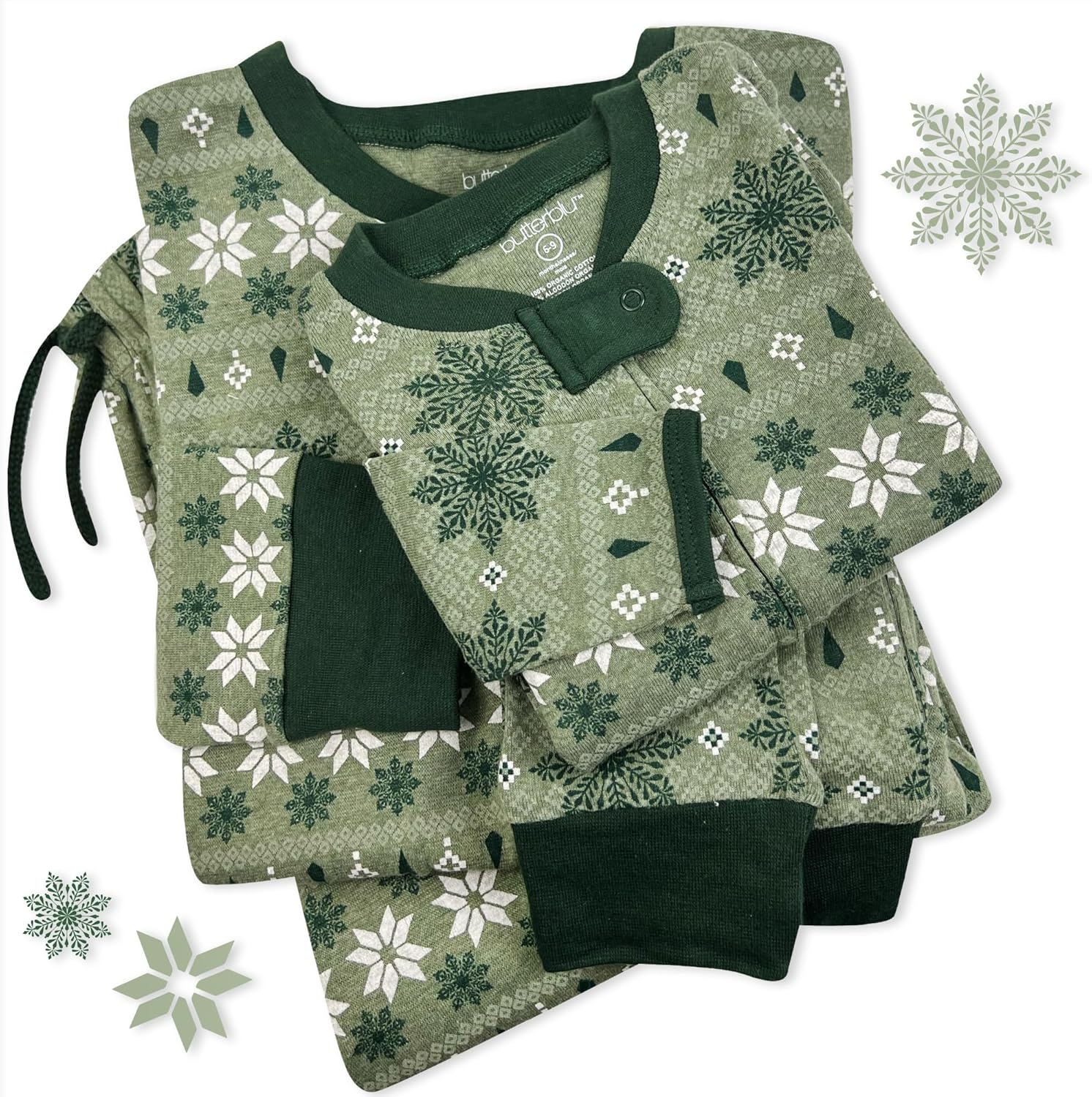 Butterblu JAMIE Matching Family Jammies Christmas Pajamas Organic Cotton PJs Womens, Mens, Kids, Toddlers, Baby, Pets