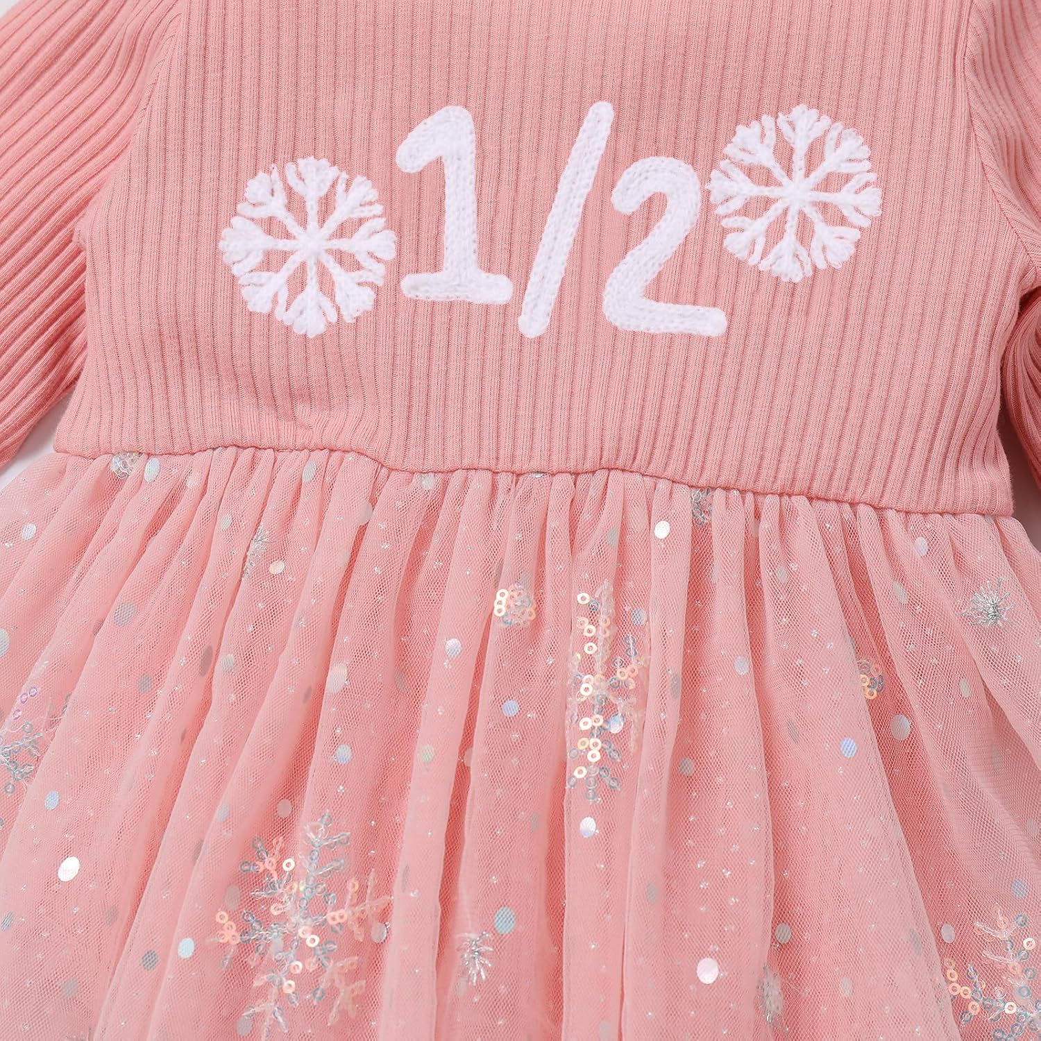 Kids Girls 1st Birthday Outfits Snowflake/Pumpkin Long Sleeve Romper Dress and Headband Cake Smash Outfits - Image 3