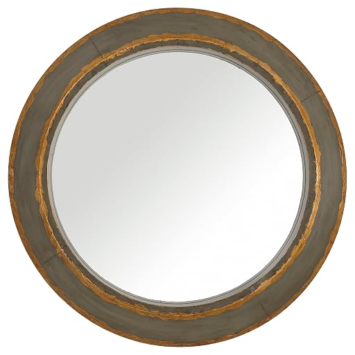Stone & Beam Round Distressed Metal Mirror